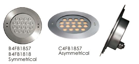 C4FB1857 C4FB1818 RGB عكس الضوء راحة أضواء LED تحت الماء مصنوعة من الفولاذ المقاوم للصدأ SUS316 المضادة للتآكل 1