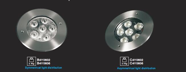 6 * 2W أو 3W 18W تصميم نحيف نوع LED أضواء تجمع تحت الماء قطر Φ160mm للمرافق الترفيهية 0