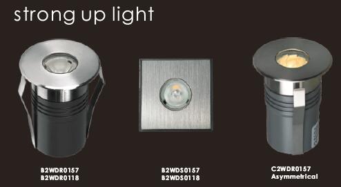 1 * 2W جولة صغيرة متناظرة راحة LED بقعة أضواء تحت الأرض تصنيف IP67 1