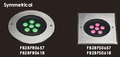 FC2BFR0657 FC2BFS0657 6 * 2W مصباح أرضي LED غير متماثل مع غطاء أمامي مربع من الفولاذ المقاوم للصدأ مقاس 173 * 173 مم SUS316 1