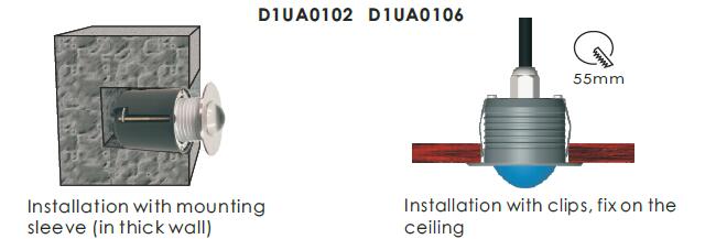 1 * 2W أو 3W IP65 راحة LED أضواء خطوة داخلية 316 SUS الفولاذ المقاوم للصدأ اللوحة الأمامية 2