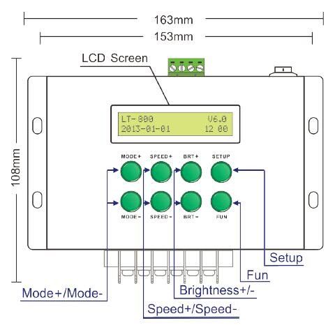 وحدة تحكم رئيسية DMX لشاشة LCD ، وحدة تحكم LED مع 580 وضع لتغيير اللون 1