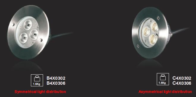 3 * 2W 9W RGB High Power LED Recessed Underwater Light for Swimming Pool