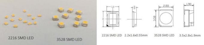 حزمة صغيرة 2216 مصابيح شريط LED مرنة زخرفية CRI90 قيمة عالية R9 SDCM 1