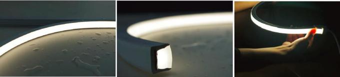 مصباح شريط نيون LED تحت الماء ، مصباح شريط نيون صغير الحجم مضاد للأشعة فوق البنفسجية أبيض عاجي PVC 3