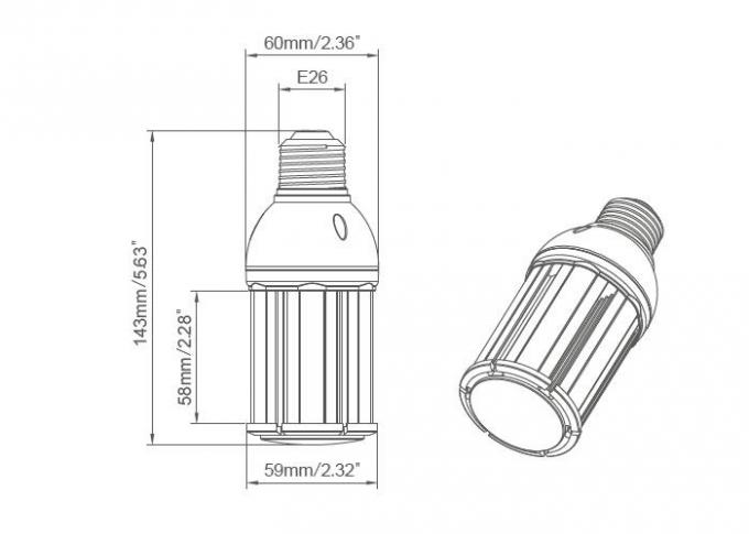 ضوء الذرة LED الاحترافي IP64 10W لاستبدال المصباح العلوي HID 40W 2