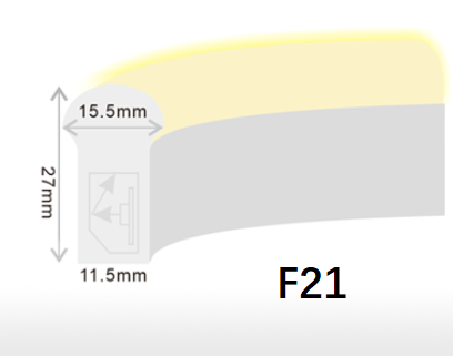 شريط فليكس نيون LED F15 SPI 24VDC 12W / Meter PVC المقاوم للأشعة فوق البنفسجية مع حقن القالب 1