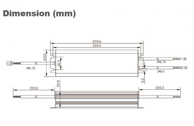 IP65 LED Driver 12V / 24V 75W الجهد المستمر 1-10VPWM في الهواء الطلق إشارة يعتم 0