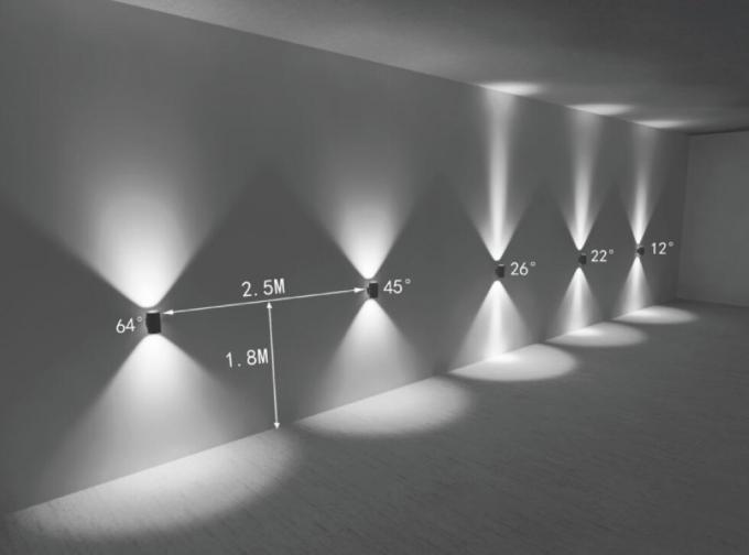 تركيبات الإضاءة المعمارية الخارجية المثبتة على الحائط IP65 40W 2 أسطوانة اتجاهية 0